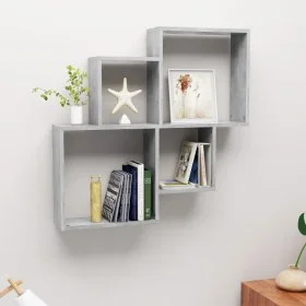 Concrete gray plywood cube wall shelf 80x15x78.5 cm by vidaXL, Shelves and shelves - Ref: Foro24-807263, Price: 28,50 €, Disc...
