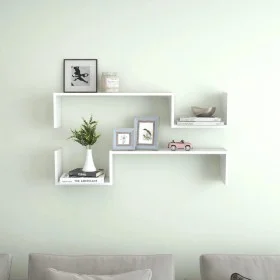 Wall shelves 2 pcs glossy white plywood 100x15x20cm by vidaXL, Shelves and shelves - Ref: Foro24-807274, Price: 26,31 €, Disc...