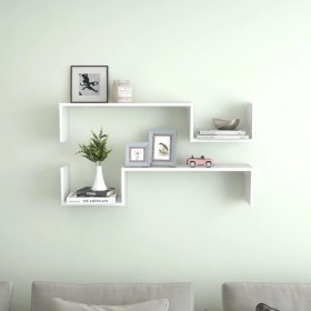 Wandregale 2 Stück glänzend weißes Sperrholz 100x15x20cm von vidaXL, Regale und Regale - Ref: Foro24-807274, Preis: 26,64 €, ...