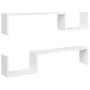 Wall shelves 2 pcs glossy white plywood 100x15x20cm by vidaXL, Shelves and shelves - Ref: Foro24-807274, Price: 26,31 €, Disc...