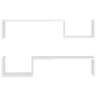 Estantes de pared 2 uds contrachapado blanco brillo 100x15x20cm
