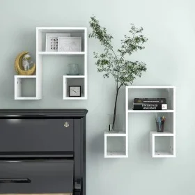 Wall shelves 2 pcs glossy white plywood 50x15x50 cm by vidaXL, Shelves and shelves - Ref: Foro24-807247, Price: 24,61 €, Disc...