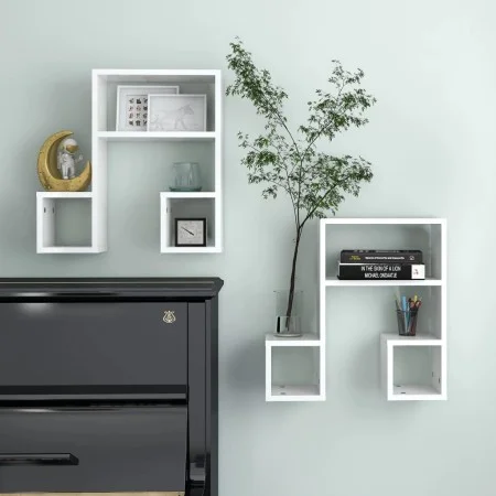 Wandregale 2 Stück glänzend weißes Sperrholz 50x15x50 cm von vidaXL, Regale und Regale - Ref: Foro24-807247, Preis: 24,61 €, ...