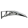 Marquesina puerta policarbonato negro y transparente 80x75 cm de vidaXL, Toldos - Ref: Foro24-153585, Precio: 37,00 €, Descue...