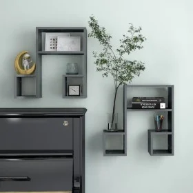 Wall shelves 2 pcs glossy gray plywood 50x15x50cm by vidaXL, Shelves and shelves - Ref: Foro24-807249, Price: 33,24 €, Discou...