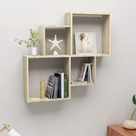 Sonoma oak plywood wall cube shelf 80x15x78.5 cm by vidaXL, Shelves and shelves - Ref: Foro24-807262, Price: 27,29 €, Discoun...