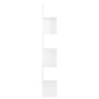 Estante esquina pared contrachapado blanco brillo 20x20x127,5cm