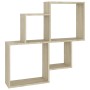 Sonoma oak plywood wall cube shelf 80x15x78.5 cm by vidaXL, Shelves and shelves - Ref: Foro24-807262, Price: 27,37 €, Discoun...