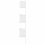Estante esquina pared contrachapado blanco brillo 20x20x127,5cm