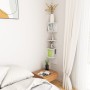 Estante esquina pared contrachapado blanco brillo 20x20x127,5cm