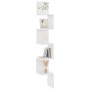 Estante esquina pared contrachapado blanco brillo 20x20x127,5cm