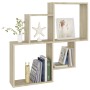 Sonoma oak plywood wall cube shelf 80x15x78.5 cm by vidaXL, Shelves and shelves - Ref: Foro24-807262, Price: 27,37 €, Discoun...