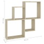 Sonoma oak plywood wall cube shelf 80x15x78.5 cm by vidaXL, Shelves and shelves - Ref: Foro24-807262, Price: 27,37 €, Discoun...