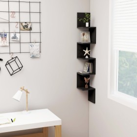 Black plywood corner wall shelf 20x20x127.5 cm by vidaXL, Shelves and shelves - Ref: Foro24-807278, Price: 30,30 €, Discount: %