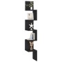 Estante de esquina de pared contrachapado negro 20x20x127,5 cm