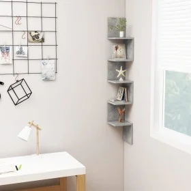 Concrete gray plywood wall corner shelf 20x20x127.5cm by vidaXL, Shelves and shelves - Ref: Foro24-807281, Price: 35,61 €, Di...