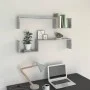 Wall shelves 2 pcs gray engineered wood 100x15x20 cm by vidaXL, Shelves and shelves - Ref: Foro24-807272, Price: 23,35 €, Dis...