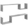 Wall shelves 2 pcs gray engineered wood 100x15x20 cm by vidaXL, Shelves and shelves - Ref: Foro24-807272, Price: 23,35 €, Dis...