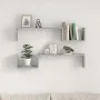 Wall shelves 2 pcs gray engineered wood 100x15x20 cm by vidaXL, Shelves and shelves - Ref: Foro24-807272, Price: 23,35 €, Dis...