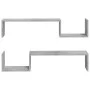 Wall shelves 2 pcs gray engineered wood 100x15x20 cm by vidaXL, Shelves and shelves - Ref: Foro24-807272, Price: 23,35 €, Dis...