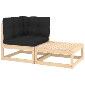 2-piece garden furniture with solid pine wood cushions by vidaXL, Modular outdoor sofas - Ref: Foro24-807293, Price: 99,05 €,...