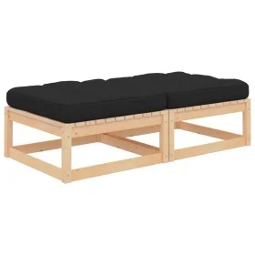 Garden stools with cushions 2 pcs solid pine wood by vidaXL, Modular outdoor sofas - Ref: Foro24-807291, Price: 108,63 €, Dis...