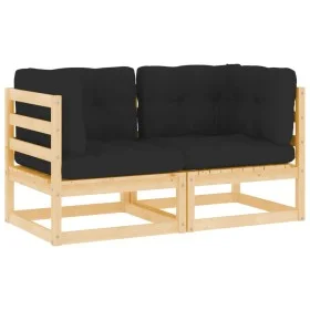 Garden corner sofas 2 pcs cushions solid pine wood by vidaXL, Modular outdoor sofas - Ref: Foro24-807289, Price: 122,10 €, Di...