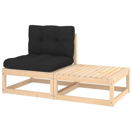 2-piece garden furniture with solid pine wood cushions by vidaXL, Modular outdoor sofas - Ref: Foro24-807295, Price: 80,59 €,...