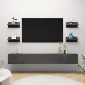 Wandregale 4 Stück graues Sperrholz 40x11,5x18 cm von vidaXL, Regale und Regale - Ref: Foro24-807302, Preis: 21,96 €, Rabatt: %