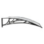 Black and transparent polycarbonate door canopy 100x80 cm by vidaXL, Awnings - Ref: Foro24-153588, Price: 39,98 €, Discount: %