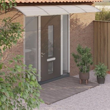 Marquesina de puerta policarbonato gris 350x100 cm de vidaXL, Toldos - Ref: Foro24-153595, Precio: 108,98 €, Descuento: %