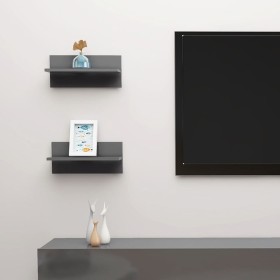 Wall shelves 2 units glossy gray 40x11.5x18 cm by vidaXL, Shelves and shelves - Ref: Foro24-807313, Price: 12,29 €, Discount: %