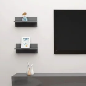 Wall shelves 2 units glossy gray 40x11.5x18 cm by vidaXL, Shelves and shelves - Ref: Foro24-807313, Price: 12,29 €, Discount: %