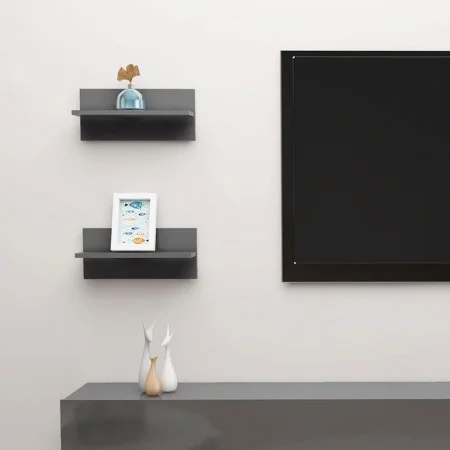 Wall shelves 2 units glossy gray 40x11.5x18 cm by vidaXL, Shelves and shelves - Ref: Foro24-807313, Price: 12,29 €, Discount: %