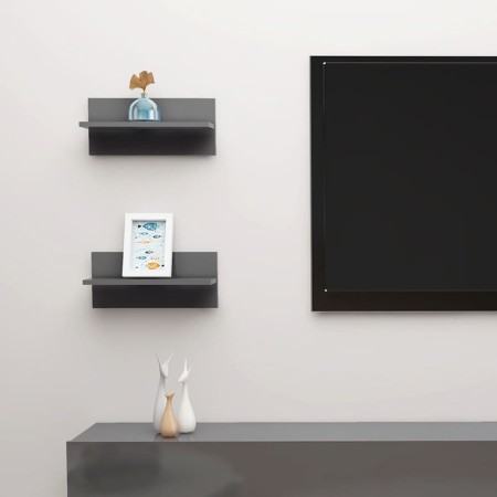 Wandregale 2 Einheiten glänzend grau 40x11,5x18 cm von vidaXL, Regale und Regale - Ref: Foro24-807313, Preis: 12,29 €, Rabatt: %