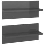 Wall shelves 2 units glossy gray 40x11.5x18 cm by vidaXL, Shelves and shelves - Ref: Foro24-807313, Price: 12,29 €, Discount: %