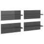 Wandregale 4 Einheiten glänzend grau 40x11,5x18 cm von vidaXL, Regale und Regale - Ref: Foro24-807314, Preis: 23,39 €, Rabatt: %