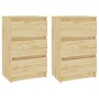 Nachttische 2 Stück Massivholz Kiefer 40x29,5x64 cm von vidaXL, Nachttische - Ref: Foro24-808084, Preis: 85,47 €, Rabatt: %