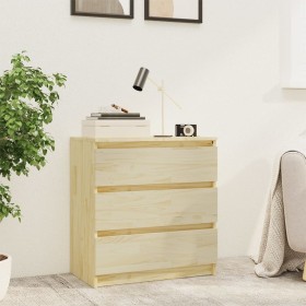 Mesita de noche madera maciza de pino 60x36x64 cm