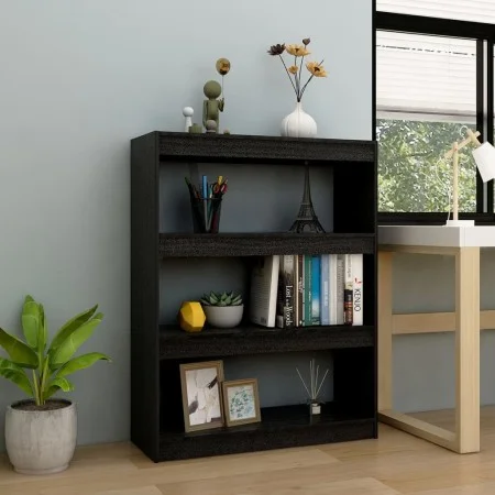 Black pine wood space divider shelf 100x30x103 cm by vidaXL, Bookcases and shelves - Ref: Foro24-808217, Price: 73,53 €, Disc...