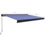 Blau-weiße manuelle Rollenmarkise 400x300 cm von vidaXL, Markisen - Ref: Foro24-3052704, Preis: 570,38 €, Rabatt: %