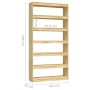 Regal/Raumteiler aus massivem Kiefernholz, 100 x 30 x 200 cm von vidaXL, Bücherregale und Regale - Ref: Foro24-808228, Preis:...