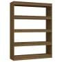Estantería divisor de espacios pino marrón miel 100x30x135,5cm de vidaXL, Librerías y estanterías - Ref: Foro24-808221, Preci...