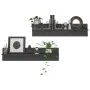 Wall shelf 2 pcs glossy gray plywood 80x11.5x18 cm by vidaXL, Shelves and shelves - Ref: Foro24-807349, Price: 17,76 €, Disco...