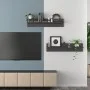 Wall shelf 2 pcs glossy gray plywood 80x11.5x18 cm by vidaXL, Shelves and shelves - Ref: Foro24-807349, Price: 17,76 €, Disco...