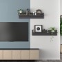 Wandregal 2 Stück glänzend graues Sperrholz 80x11,5x18 cm von vidaXL, Regale und Regale - Ref: Foro24-807349, Preis: 17,76 €,...