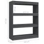 Gray pine wood space divider shelf 100x30x103 cm by vidaXL, Bookcases and shelves - Ref: Foro24-808215, Price: 62,88 €, Disco...