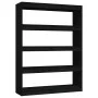 Estantería divisor de espacios madera pino negro 100x30x135,5cm de vidaXL, Librerías y estanterías - Ref: Foro24-808222, Prec...
