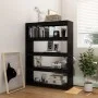 Estantería divisor de espacios madera pino negro 100x30x135,5cm de vidaXL, Librerías y estanterías - Ref: Foro24-808222, Prec...