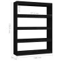 Estantería divisor de espacios madera pino negro 100x30x135,5cm de vidaXL, Librerías y estanterías - Ref: Foro24-808222, Prec...